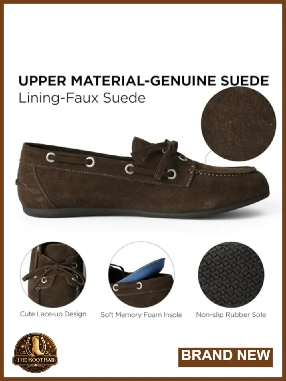 Women's Suede Loafers Slip On Flats Bow Lace Up Business Casual Comfort Memory